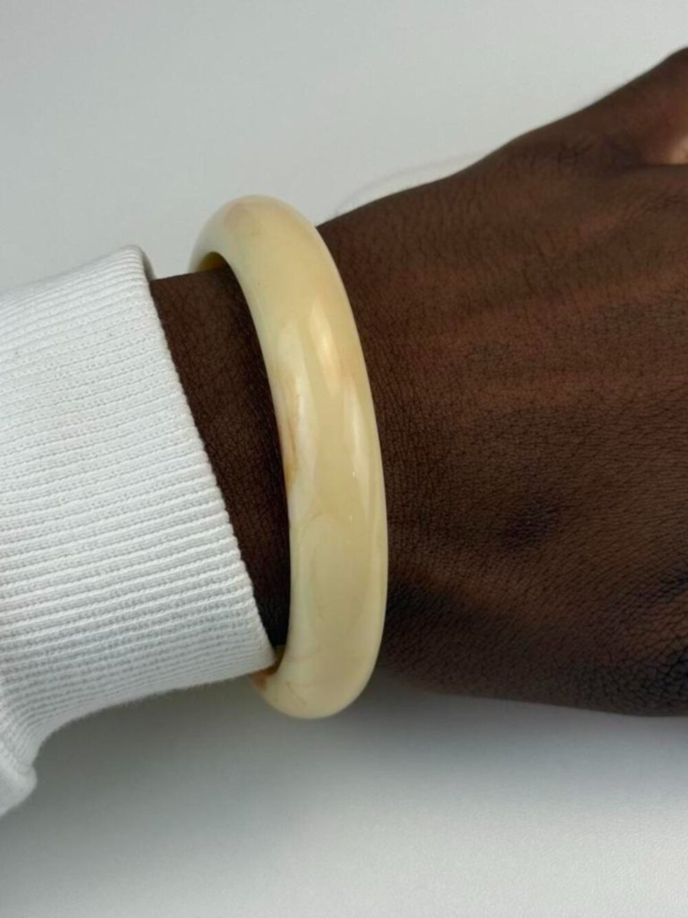 White, tan jade Bracelet